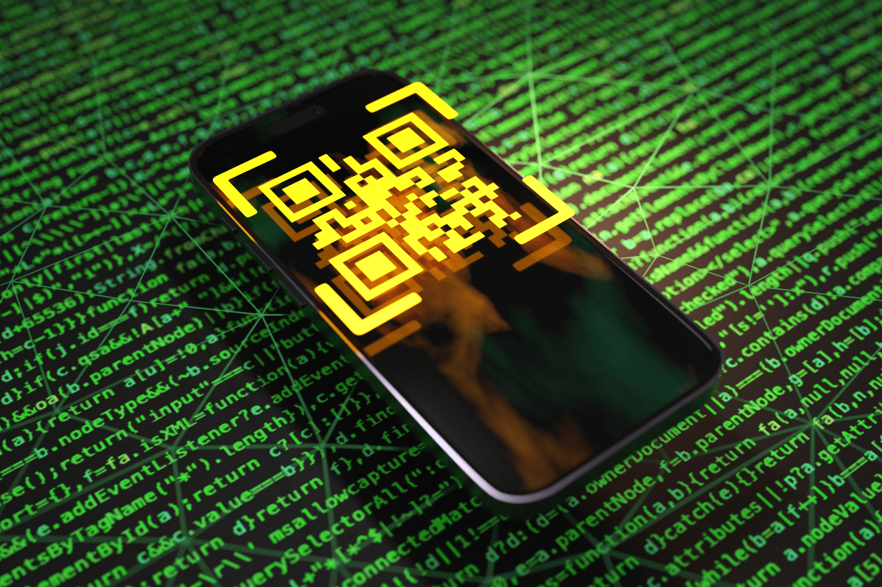 qr code on phone screen